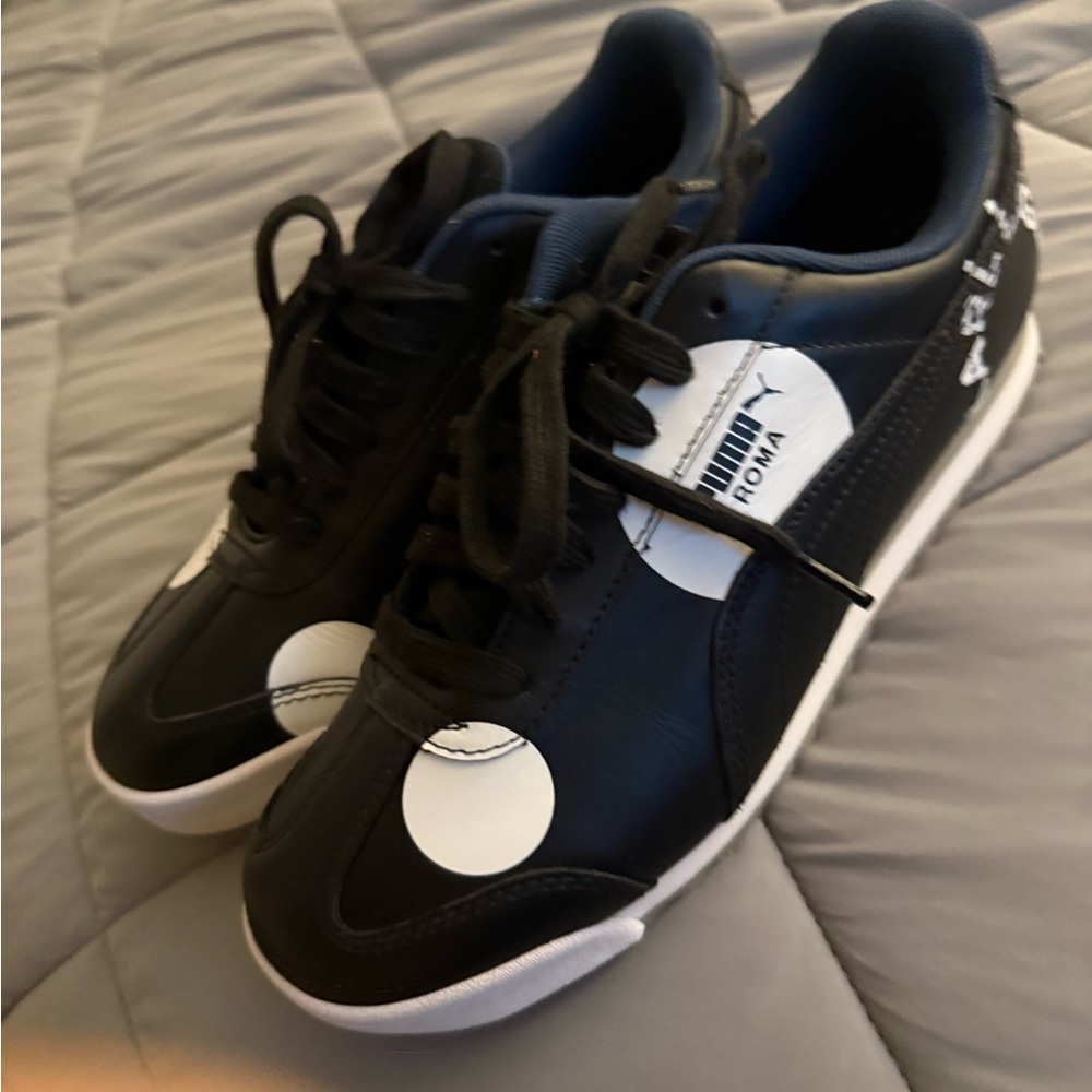 PUMA Men's Karl Lagerfeld Black and White Sneakers